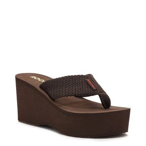Rocket Dog Dark Brown Platform Flip Flops